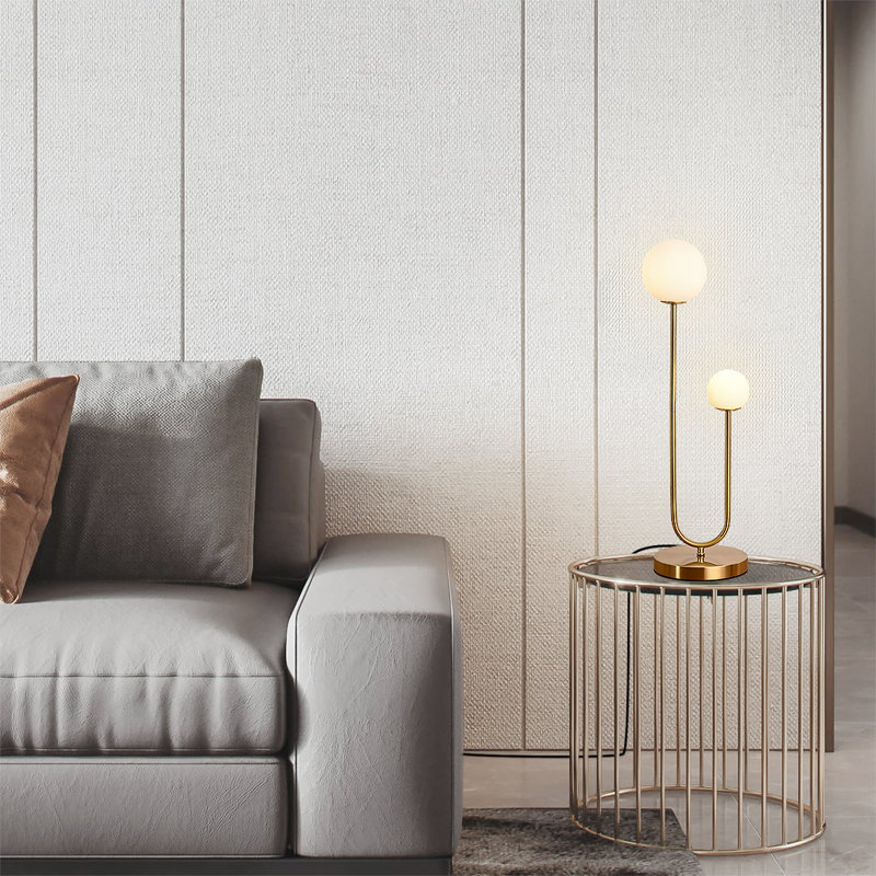 Lampe de table Mid-Century 2 lumières, Doré