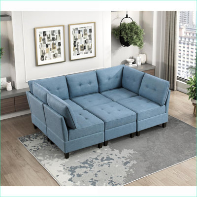 Fauteuil d'appoint modulaire capitonné bleu marine Modern