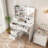 5-Drawer Dressing Table with Movable Mirror and LED Light for Bedrooms