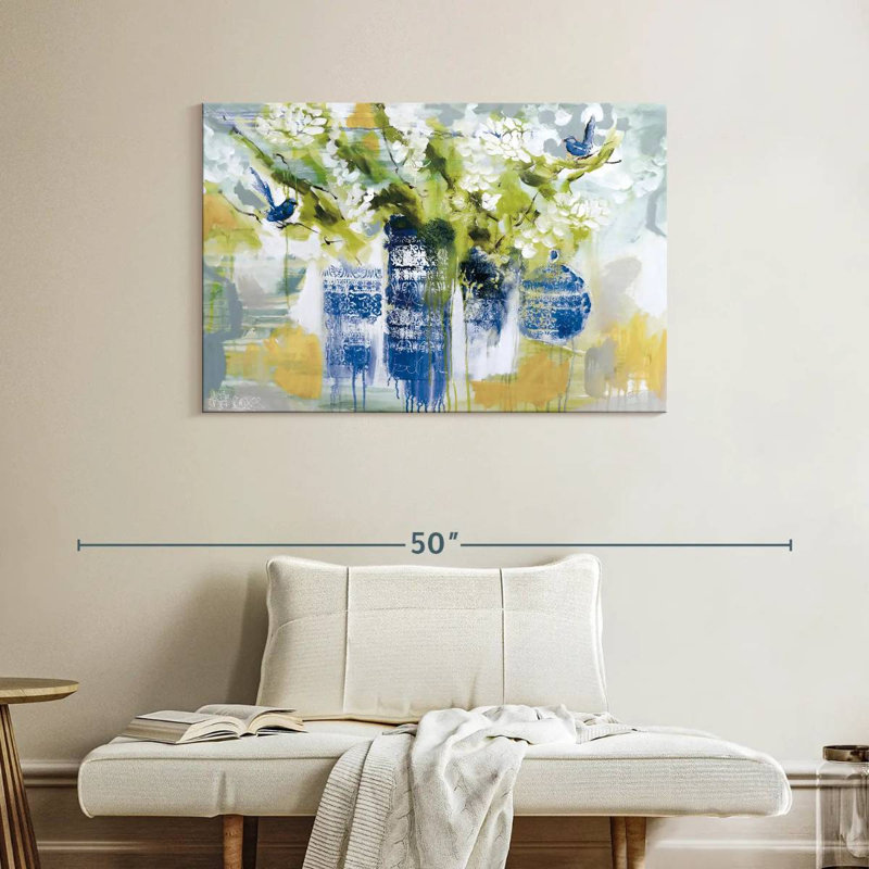 Avery Blue Wrens, 26" H x 39" W
