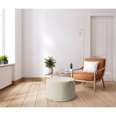 Carragan 60cm Wide Tufted Solid Colour Pouffe Ottoman