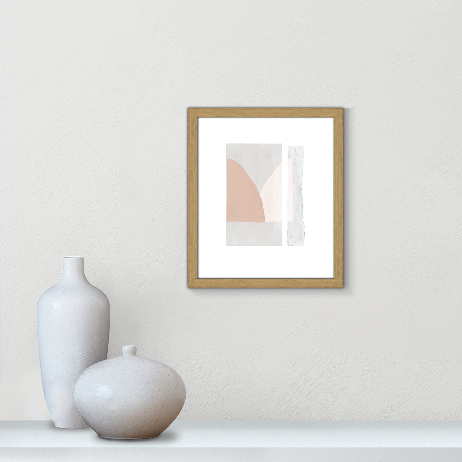 Soft and Light - Painting Print, 15" H x 13" W x 0.75" D, Beige Wood Framed Paper