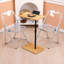 Table d'appoint réglable en forme de C en bambou - table d'appoint à 2 niveaux avec fentes