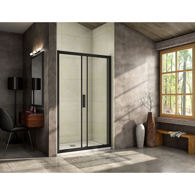 Aminullah 1200mm W x 1950mm H Framed Shower Enclosure with Clear Glass