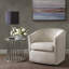 Fauteuil demi-tonneau pivotant avec rivets et rotation - sièges de salon compacts pour petits espaces-203870071