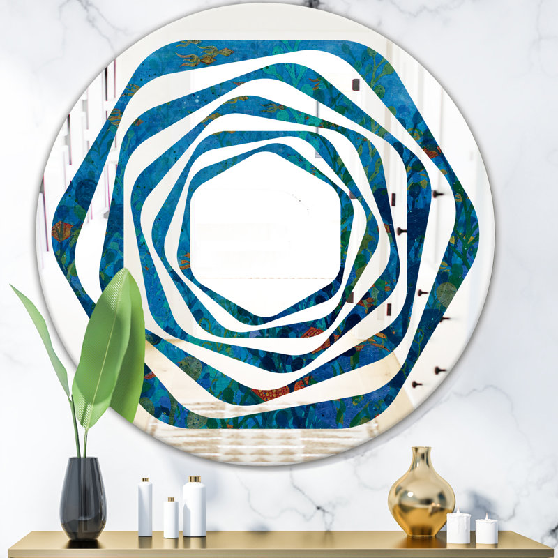 Miroir mural Coastal, H 31,5 po x l 23,7 po, Tourbillons de papillons