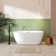 59'' Glossy Acrylic Freestanding Soaking Bathtub With Classic Slotted Overflow And Toe-Tap Drain In Chrome, Cupc C Ertified