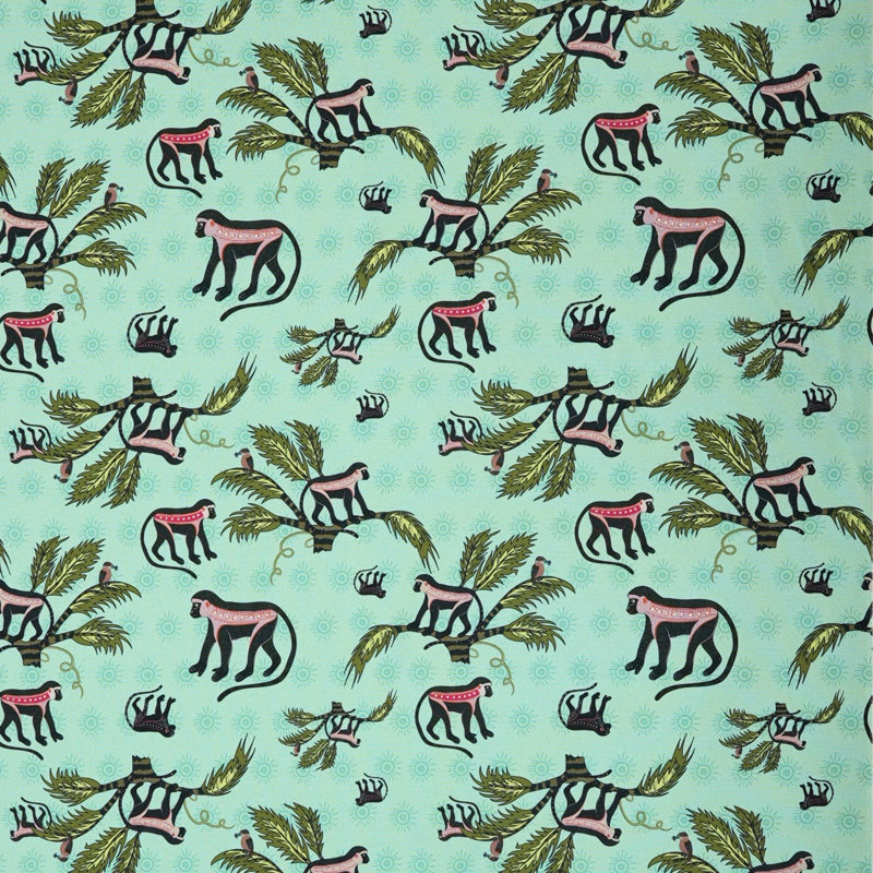 Monkey Palm Heavyweight Linen Fabric, Oasis