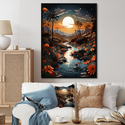Koreon Desert Oasis Silver II sur impression sur toile