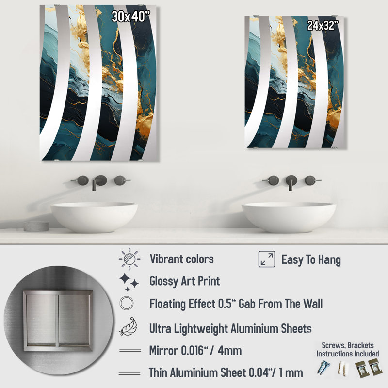 Miroir mural Hiatt - MIR137668, 40 po x 30 po