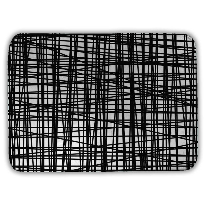 Abstract small stripes Bath Mat with Non-Slip Backing - Quick Dry Memory Foam Bathroom Rug - Absorbent - Modern Plush Spa-Style - Machine Washable