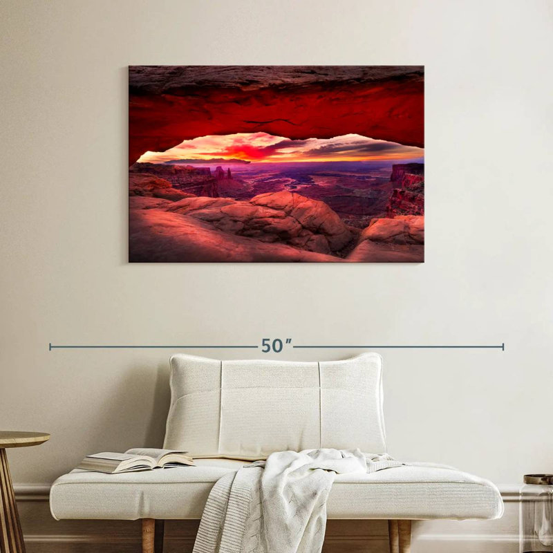 Alvord Mesa Arch Fiery Sunrise, H 26 po x l 39 po