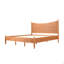 Structure de lit plateforme classique en bois massif de style très grand classique avec tête de lit courbée, pieds en bois d'hévéa, support de lattes, aucun sommier nécessaire, chêne miel