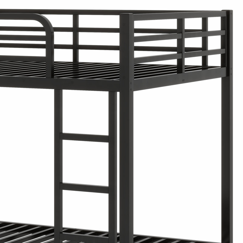 Durable Metal Bunk Bed for Adults and Teens, Space Efficient & Noise Reduced, No Box Spring Required, Black