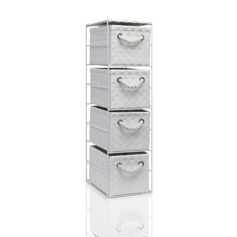 Singleton Solid Wood 18 cm W Chest of 4 Drawers, White/White