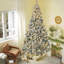 Grand arbre de Noël artificiel 9 pi avec 918 branches de neige floquées, 600 lumières DEL blanc chaud, ouverture automatique, vert