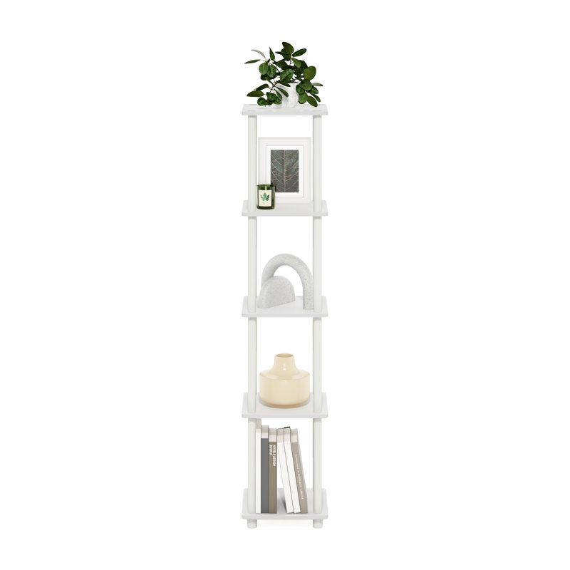 Juarez 57.7" H x 11.6" W Plastic Standard Bookcase, White/White