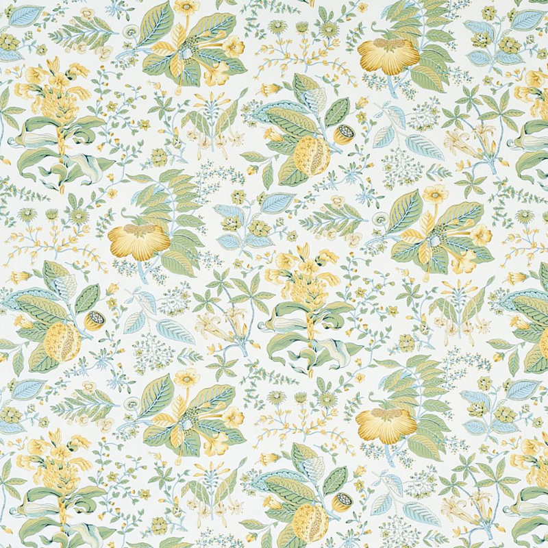 Tissu botanique grenade, Citron