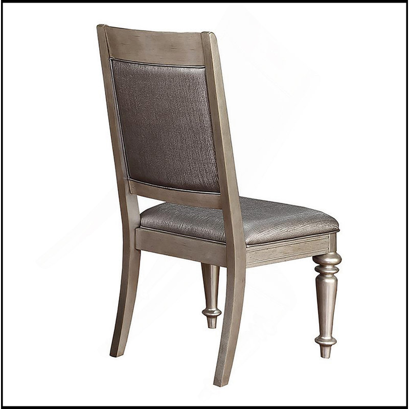 Ensemble de 2 chaises d'appoint à dossier ouvert en métal et platine