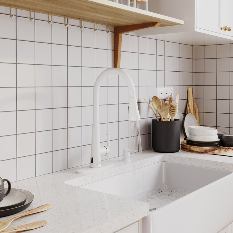 Robinet de cuisine Willow, Blanc mat