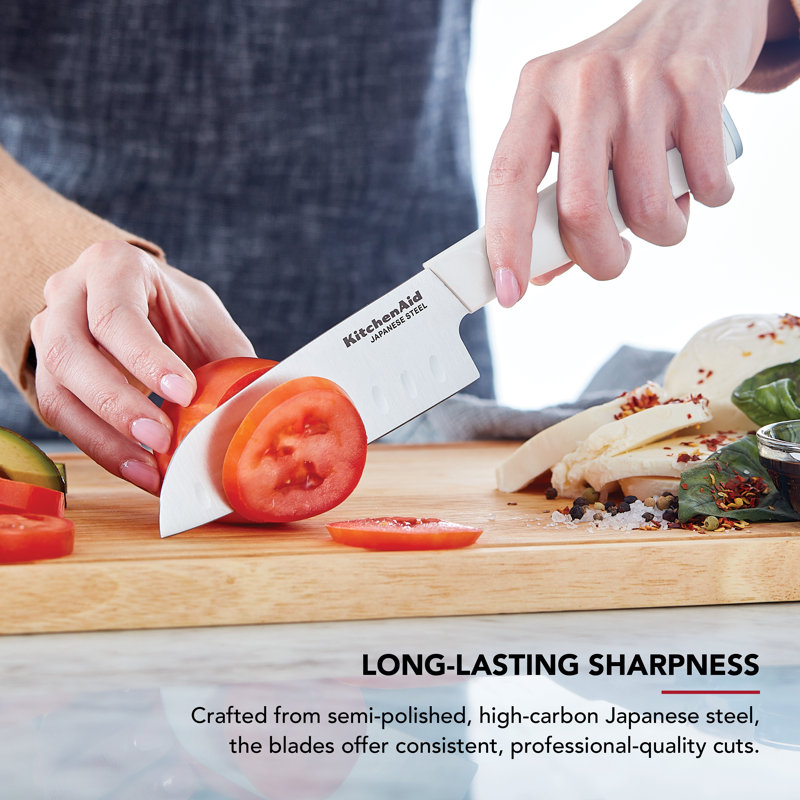 Ensemble de chef Kitchenaid avec housses sur mesure, couteau de cuisine pointu, lame en acier inoxydable japonais à haute teneur en carbone, pièce 
