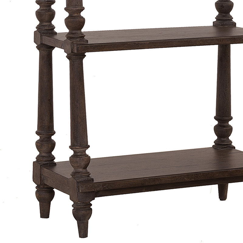 Chimney Smoke Distressed Wood Open Shelf Etagere