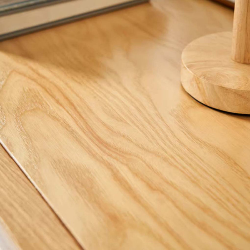 Bibliothèque simple en bois massif avec rangement en rotin