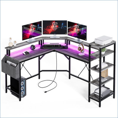 L-Shaped Iron Computer Desk