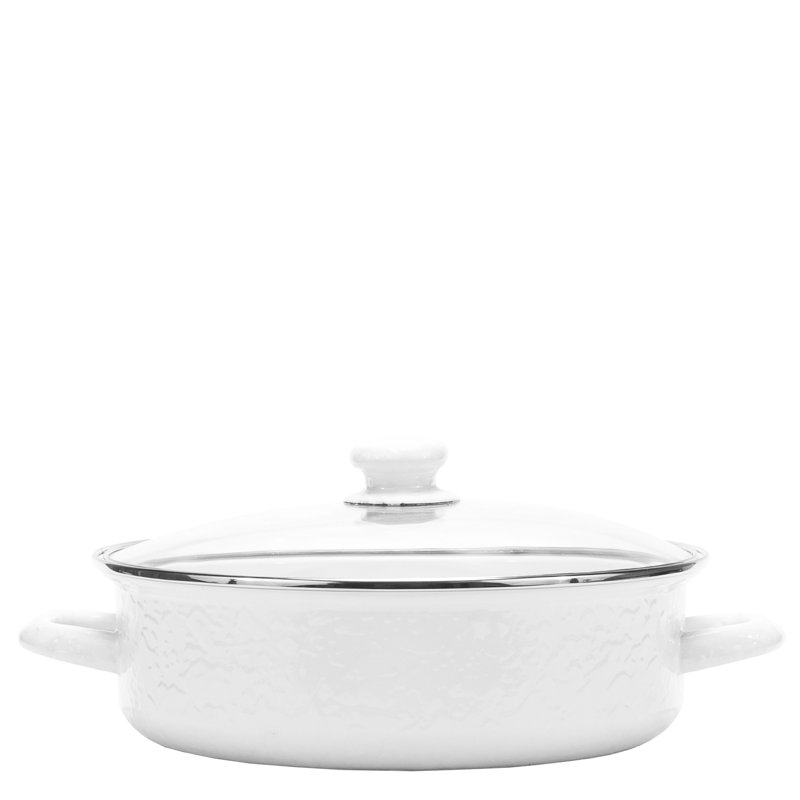 Solid White Small Saute Pan, 3 qt., Solid White Textured