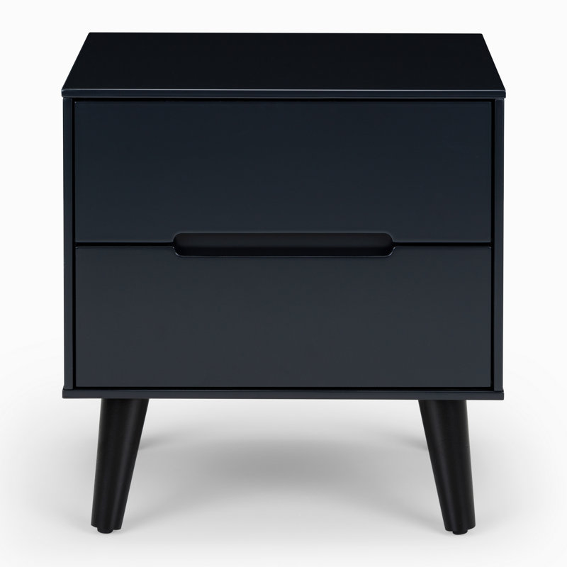 Heriberto 45cm W Manufactured Wood Bedside Table, Anthracite