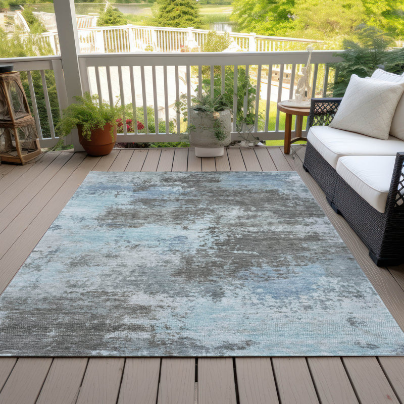 Tapis taupe Xhevrie intérieur / extérieur lavable à la machine, Rectangle 3 pi x 5 pi