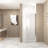 Pivot Shower Door With Brushed Nickel Aluminum Frame, Half Frame Shower Door-125293284