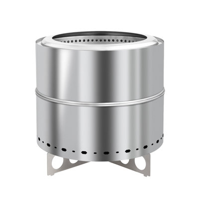 Poêle d'extérieur sans fumée en acier inoxydable avec base et sac de rangement H 19,3 po