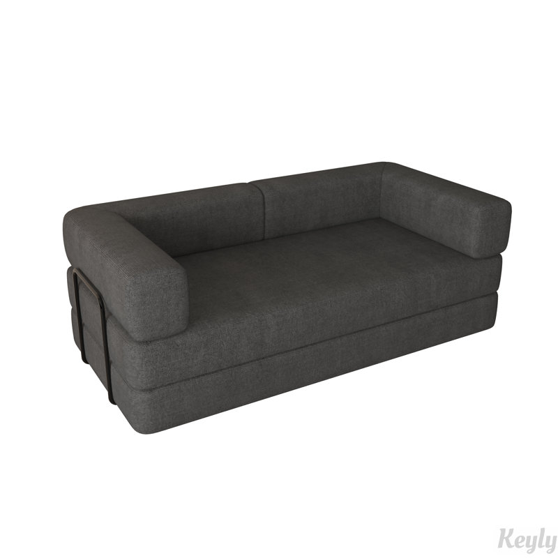 Convertible Sleeper Sofa Bed with Fixed-Shape Frame, Gray