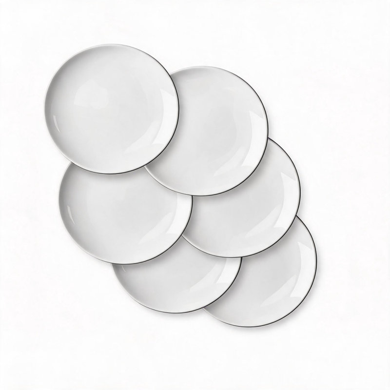 Ensemble de 6 petites assiettes à dessert en porcelaine 7 pouces