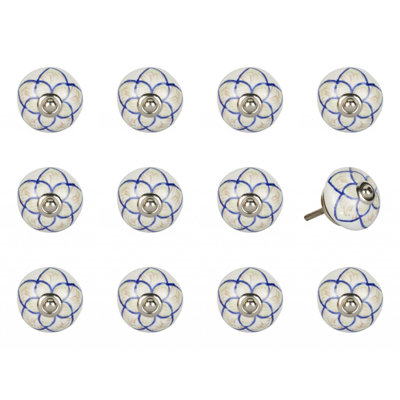 1.5" X 1.5" X 1.5" Ceramic/Metal Multicolor 12 Pack Knob