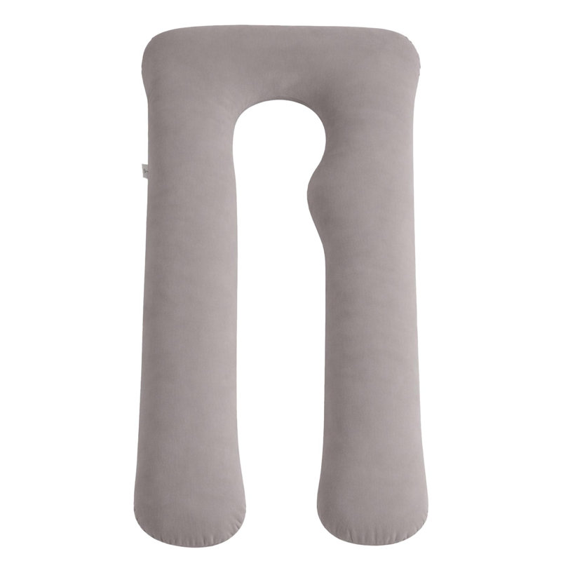 Nicola Spring Pregnancy Pillow with Storage Bag - 52 inch - Grey