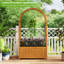Lit de jardin surélevé en bois Gymax avec patio en treillis-1325449458