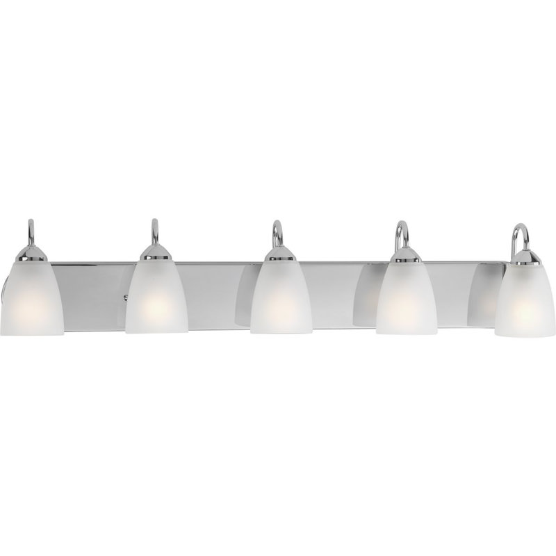 Éclairage de salle de bain à intensité variable 5 lumières Carilynn, Chrome poli