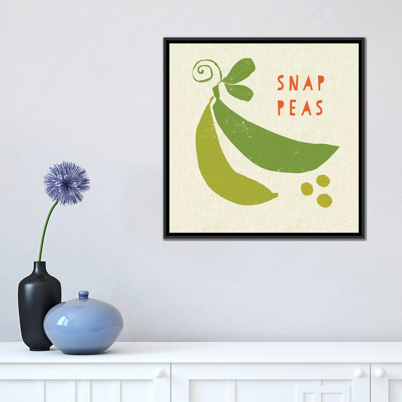 « summer legumes iii », impression sur toile tendue, H 26 po x l 26 po x P 1,5 po, Toile avec cadre noir, Pas de tapis