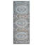 Tapis Beier pour tapis de salon, tapis lavable à la machine, tapis d'intérieur en polyester tissé à la machine - Tapis de couloir | Gris et bleu | Conception orientale-1774425045