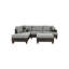 Canapé modulaire contemporain en polyfibre gris et lin