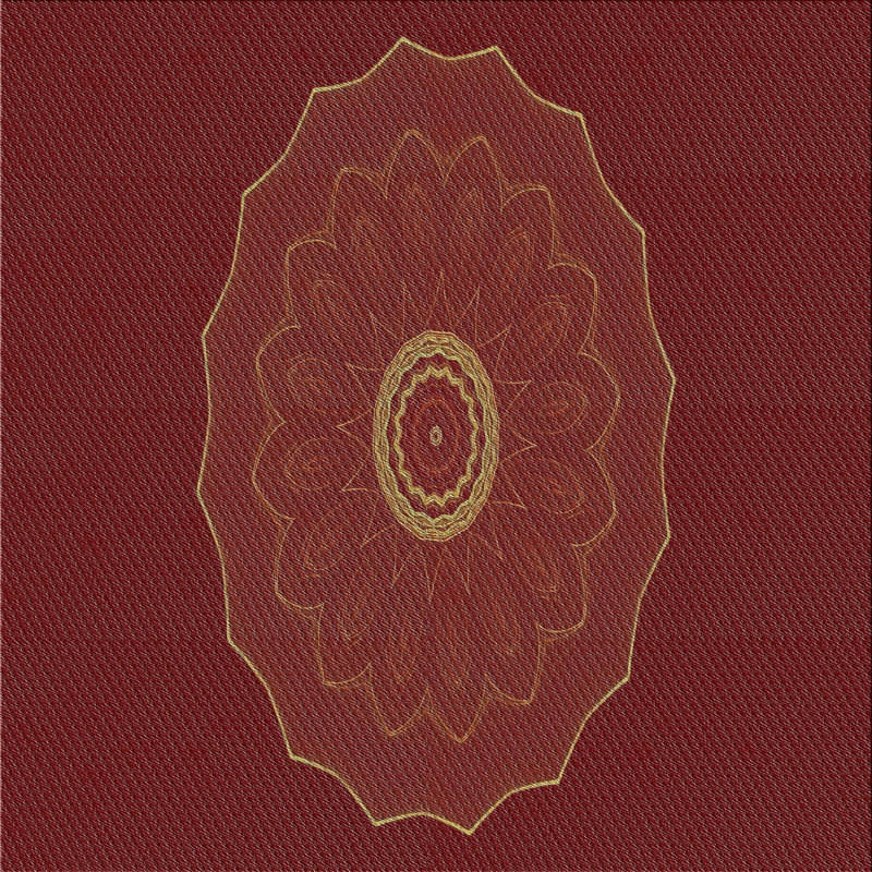 Tapis de zone brun foncé à motifs, Carré 8 pi