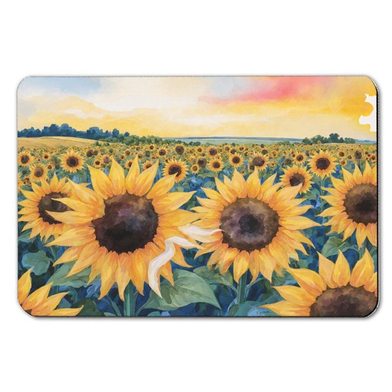 Tapis de bain tournesol champêtre, 16 x 24