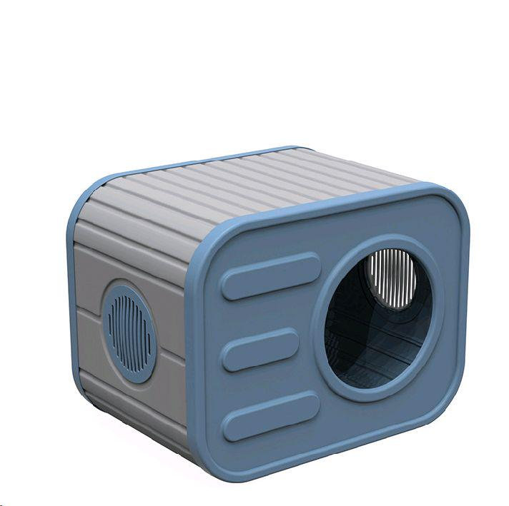 Indoor Camera Cat House, Antarctic Gray & Blue