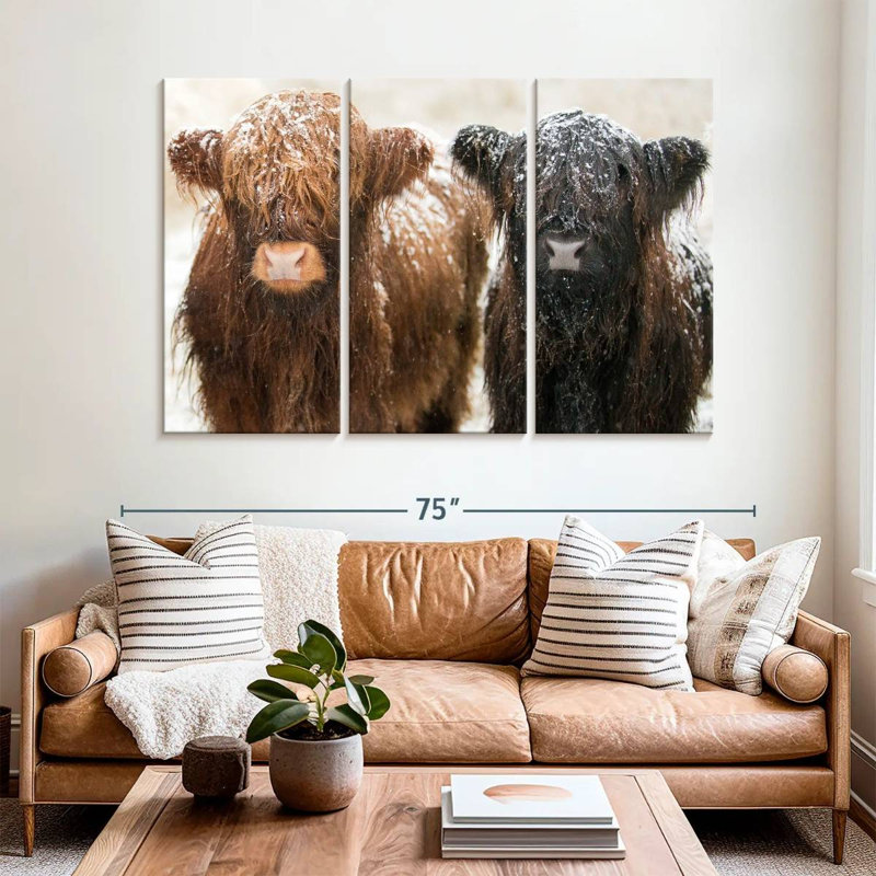 Brampt Hairy Highland Cows, 42" H x 65" W