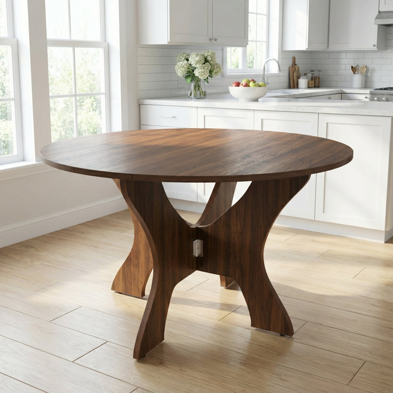 Space-Saving Folding Dining Table for Compact Homes with Slim Storage Profile and Durable Walnut Finish