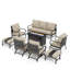 Ensemble de conversation de patio pour 9 personnes Tapasi avec chaises longues berçantes et table de foyer optionnelle-101551522-101551524