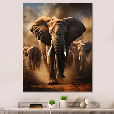 «Kenyeta Elephant Whispers of Afrique I», reproduction sur toile