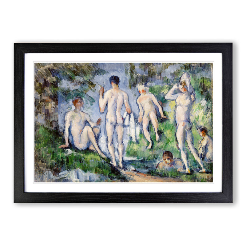 Bathers Vol.5 by Paul Cezanne - Picture Frame Painting, 27cm H x 36cm W x 2cm D, Black Framed